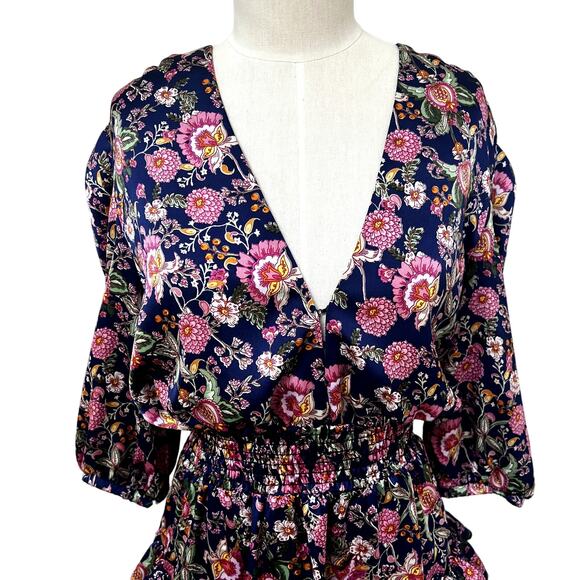 MISA Los Angeles Lilah Falaise Floral Ruffle Mini Layered Dress Small NWT - Picture 4 of 8